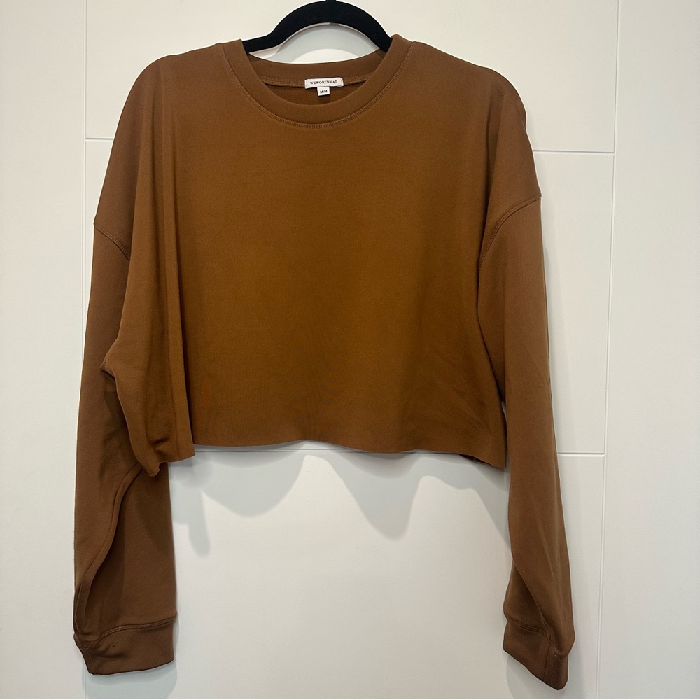 WeWoreWhat Brown Cropped Sweatshirt size M